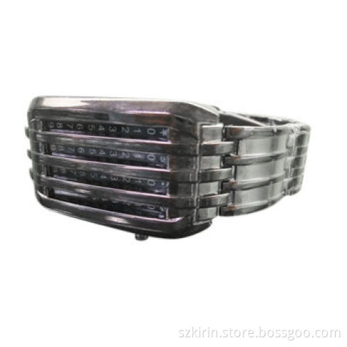 Metal Watches with Binary LED Movement, with Unique Time Display